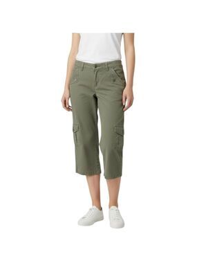 Christopher Blue ZENN Cargo Cropped Pants Stretch Khaki Green NWT Size 10